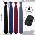 thumbnail image 2 of 4Pcs 20 Inch Men's Clip-on Ties Solid Color Men's Tie Pretied Clip on Ties for Men Men's Clip on Necktie Men's Button Ties(Black, Charcoal Grey, Navy Blue, Wine Red), 2 of 6