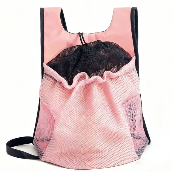 Pet Carrier Backpack, 11.8 x 6.3 x 13 in / 30 x 16 x 33 cm Pink Small Dog Front Carrier, Adjustable Neck Drawstring, Ventilated Mesh for Travel, Hiking