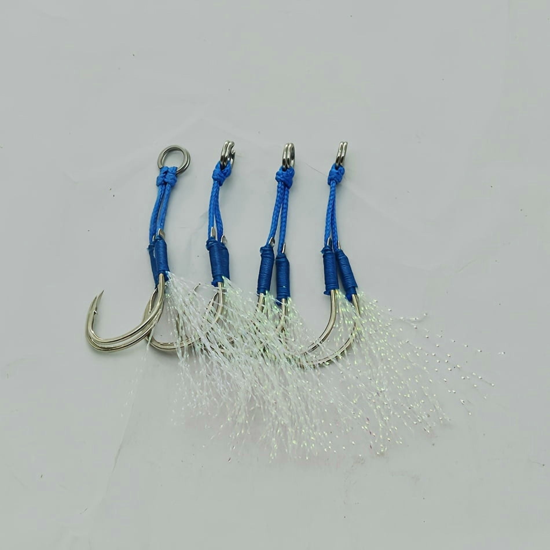 25Pair Double  Hooks Slow Jigging Fishing Jigs Hooks,Tackle Box,for Freshwater Saltwater,Jigs Assist Hook,Fishing Hooks Set14#  15# 16# 18# 20#