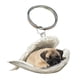thumbnail image 1 of Lindo colgante de perro ángel durmiente, llavero acrílico de perro ángel durmiente, colgante 2D para coche, mochila, árbol de Navidad, regalo de cumpleaños, decoración del hogar, 1 of 7