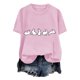 thumbnail image 4 of Tops de Cuello Alto para las Mujeres Amante Impreso Camiseta Cuello Redondo Manga Corta, Poliéster Spandex, 4 of 7