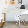 thumbnail image 5 of LuxenHome Modern White Manufactured Wood with Gold Legs 2-Drawer Writing Desk, 5 of 11
