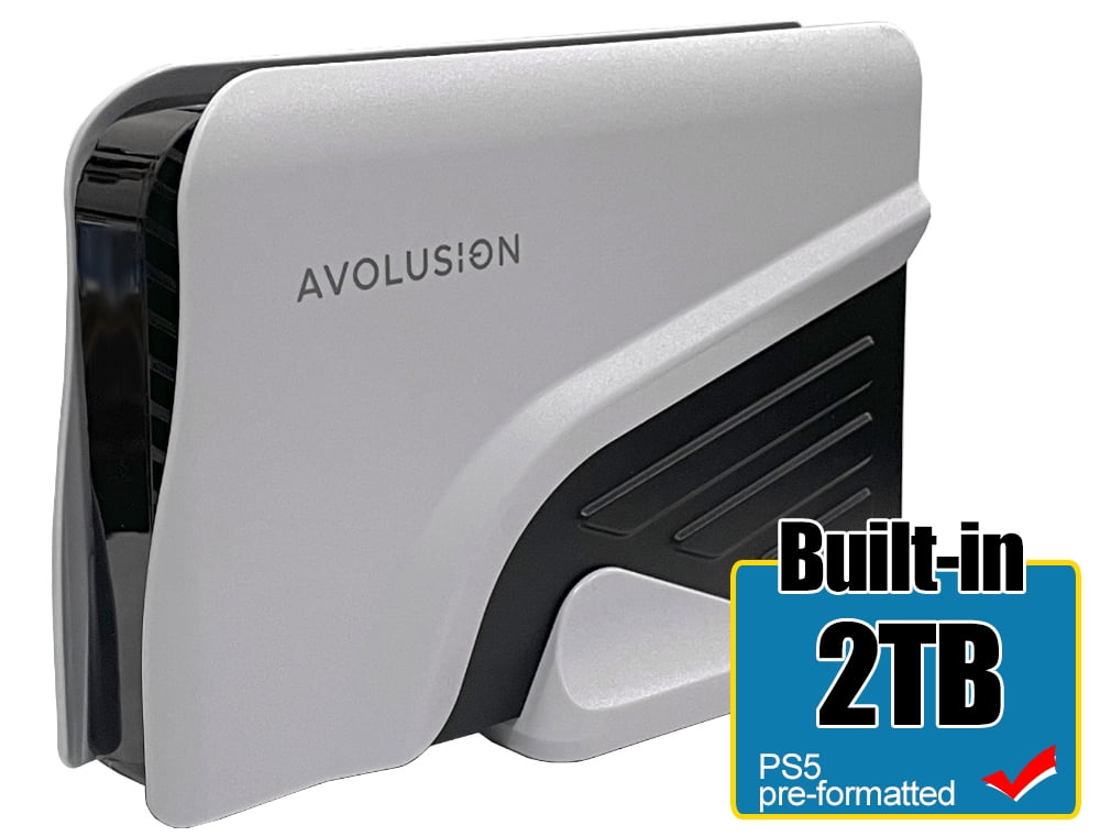 White Avolusion PRO-Z Series 2TB USB 3.0 External Gaming Hard Drive for PS5 Game Console 2 Year Warranty 