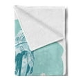thumbnail image 2 of Beach Saying Soft Flannel Fleece Throw Blanket, Illustration of a Surfboard Ornamented with Tropical Flowers, Cozy Plush for Indoor and Outdoor Use, 50" x 60", Pale Blue Teal, by Ambesonne, 2 of 5