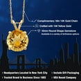 thumbnail image 2 of Gem Stone King 14K Yellow Gold Yellow Citrine Pendant Necklace for Women | 3.52 Cttw | Gemstone November Birthstone | Round 10MM | With 18 inch Chain, 2 of 6