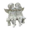 thumbnail image 3 of Estatua de pareja de ángeles, figura de resina, coleccionable, regalo de oficina, adorno de ángel con alas Blanco, 3 of 9