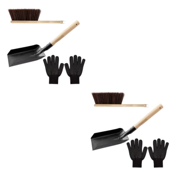 Advancent Fireplace Tools Hearth Brush Gloves Set for Wood Burner Firepit Tipo 1 2piezas
