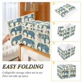 thumbnail image 4 of Storage Box With Lid 16.5x12.6x11.8In Foldable Stacked Household Storage Box Blue Elephant Pattern, 4 of 7