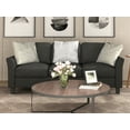thumbnail image 2 of Modern Sectional Sofa Linen Fabric Couch with Armrest 3-seat Sofas for Living Room Office 67 inch Wide Sofa Living Room Sofa, 2 of 7