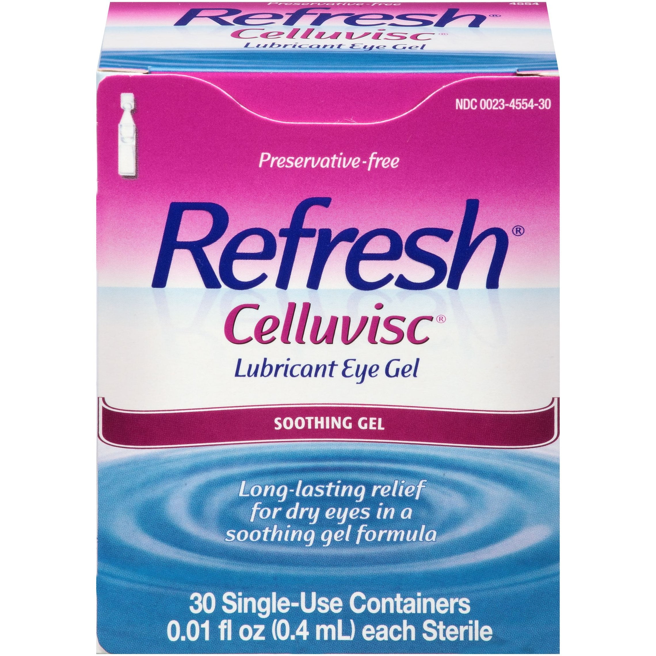 Refresh Celluvisc Lubricating Eye Gel, 0.01 fl oz, 30 Ct Pack of 3 ...