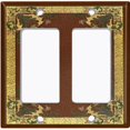 thumbnail image 6 of Metal Light Switch Plate Cover Elegant Antique Floral Tile Frame Brown FLW079, 6 of 13