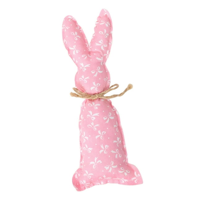 Muñeca decorativa conejo de Pascua Sunnimix Lazo rosa Tamaño 10 cm x 24 cm
