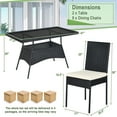 thumbnail image 3 of Costway 10PCS Patio Rattan Dining Set Cushioned Chair Table with Glass Top Garden Furniture, 3 of 8