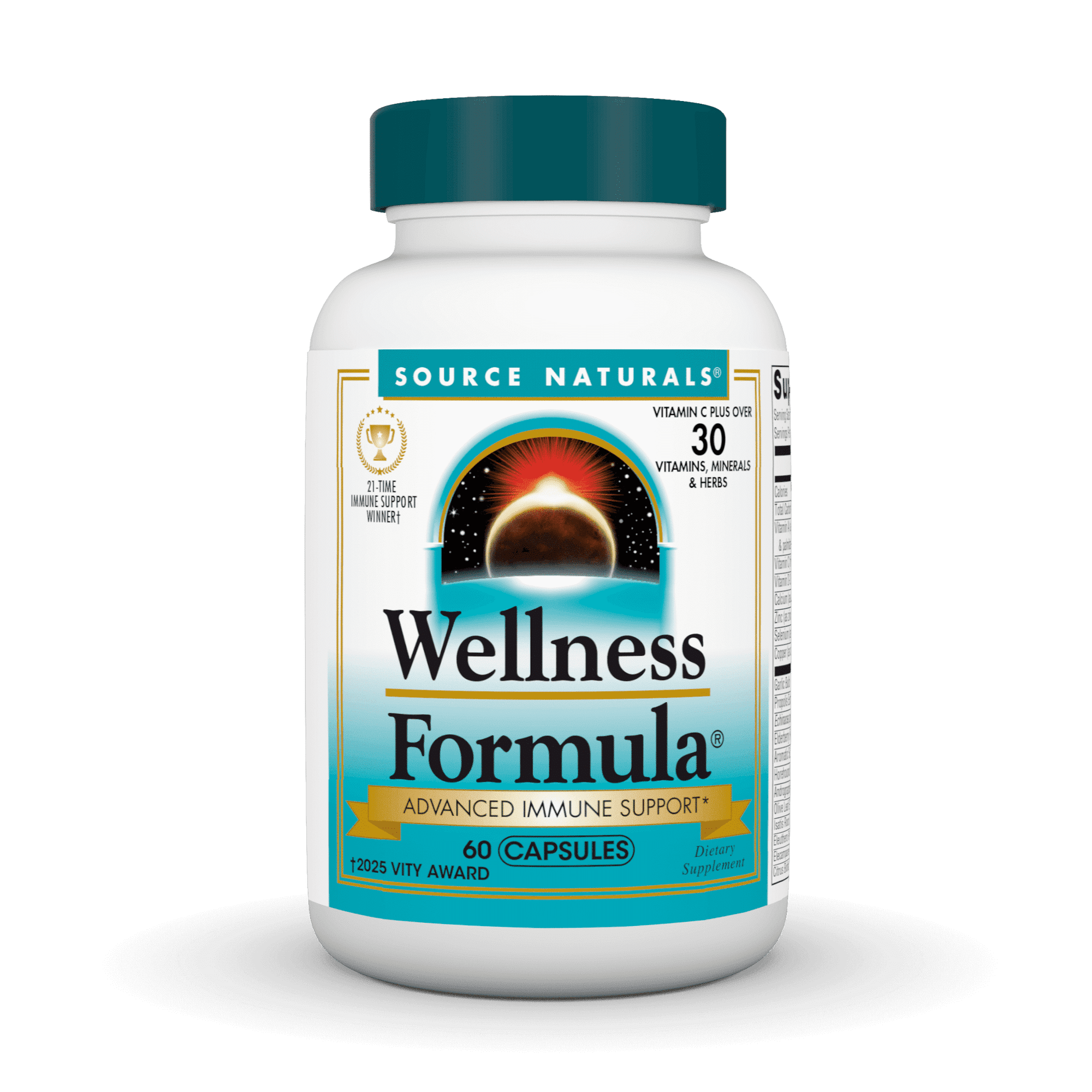 Source Naturals Wellness Formula Bio-Aligned Vitamins & Herbal Defense for Immune System Support - Dietary Supplement & Immunity Booster - 60 Capsules