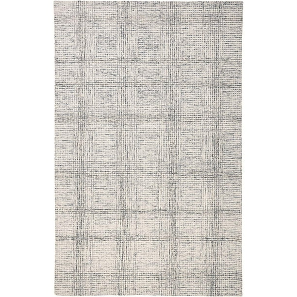 Natal Modern Minimalist Rug, Abstract Plaid, Gray, 2ft x 3ft Accent Rug