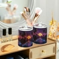 thumbnail image 3 of Yayeee 4 Pack Qtip Holder Bathroom Cotton Swab Canister with Lid Clear Dispenser Set, Blue Neon Road, 3 of 6
