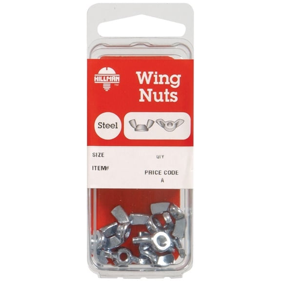 NUT WING STEEL 1/4 CD6