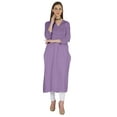 thumbnail image 5 of Phagun Indo WesternSolid Kurti For Women's V-Neck W/ Side Slit Indian Traditional Wear, 5 of 7
