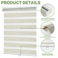 thumbnail image 3 of MiLin Cordless Zebra Blinds Blackout Zebra Windows Shades Dual Layer Free-Stop Roller Shades Privacy Reduce Noise Zebra Shades for Indoor Windows (90% Blackout Apricot, 33" W X 72" H), 3 of 7