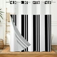thumbnail image 6 of Mizhona Black Stripes No Hooks Shower Curtains with Snap in Liner Black and White Stripes Hookless Fabric Bathroom Curtain,71"× 71", 6 of 7