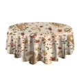 thumbnail image 5 of Fall Squirrels Butterflies Autumn Leaves Round Tablecloth 60" X 60",Wrinkle Wipeable Table Cloth for Kitchen Dining Room Picnic Patio Party, 5 of 6