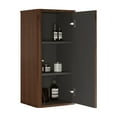 thumbnail image 2 of 14.17" Floating Bathroom Cabinet - Walnut Striped, Wall-Mounted Storage with Push-Open Door, Pre-Assembled, 2 of 5