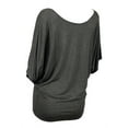 thumbnail image 2 of eVogues Plus Size Dolman Sleeve Top Heather Gray, 2 of 3