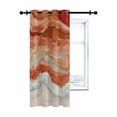 thumbnail image 7 of Abstract Orange Thermal Insulated Blackout Curtains for Bedroom 24 Length Gradient Beach Ocean Wave Oil Painting Room Darkening Curtain 1 Panel Grommet Window Curtain Drape for Living Room, 7 of 7