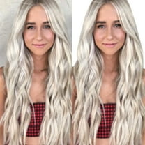 DOPI Human Hair Wigs For Women Black Color Natural Lace Hair Women Mix Colors Gradient Long Curly Synthetic Wig Full Wig Wa