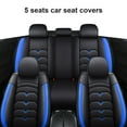 thumbnail image 3 of FANOTEK Black/Blue, PU Leather, Waterproof, Cushioned, Front Rear Seat Covers, 5 Pieces, 3 of 17