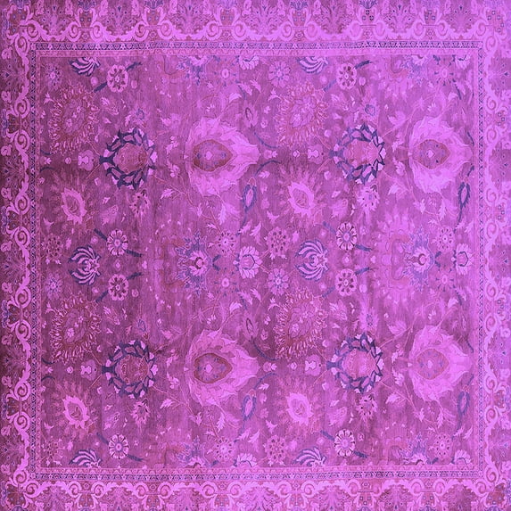 Ahgly Company Indoor Square Oriental Purple Industrial Area Rugs, 8' Square