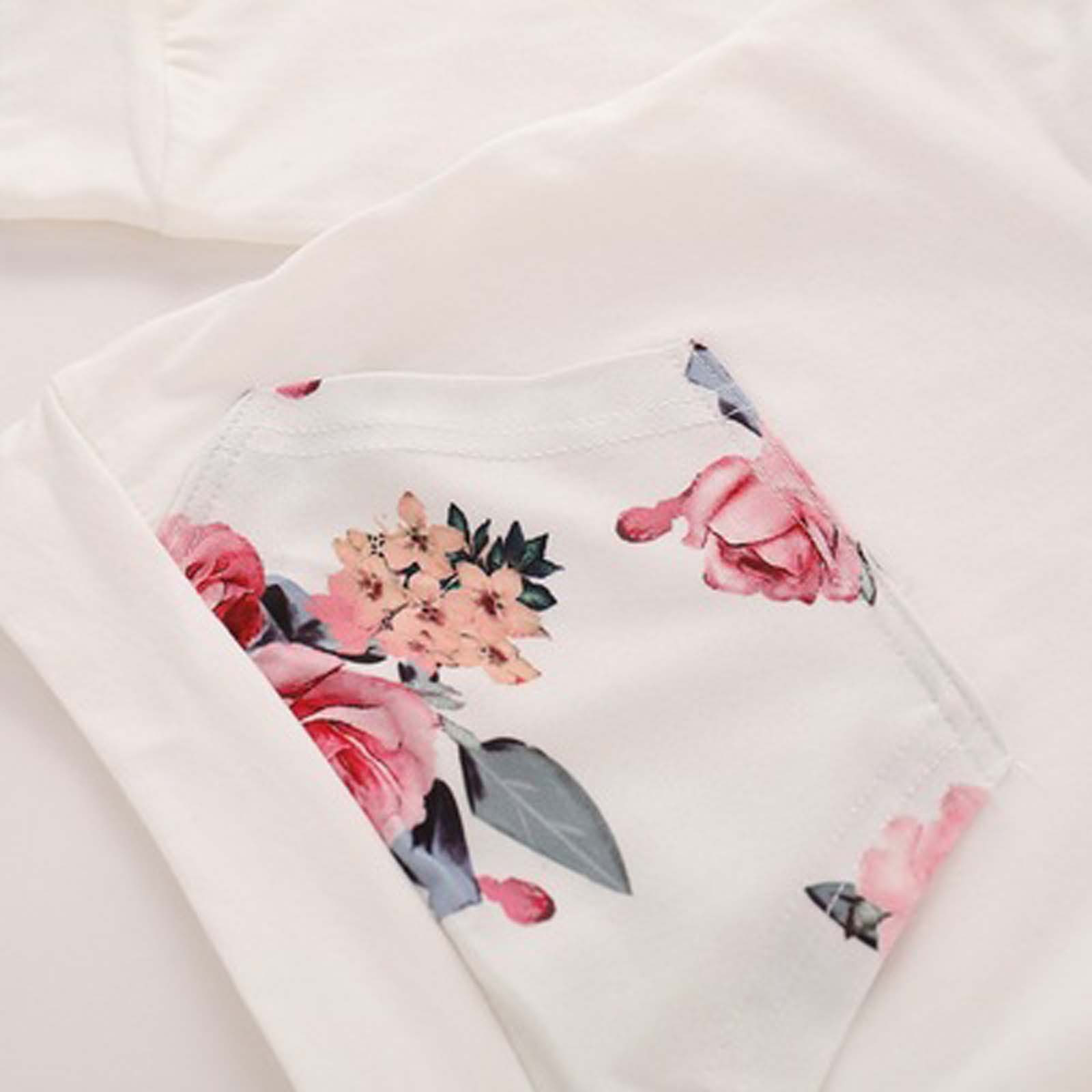 Baby Girl Clothes Newborn Infant Floral Hoodies with Pocket Sweatshirt Pants Headband Outfits Set