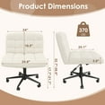 thumbnail image 2 of Pirecart Criss Cross Chair with Wheels, Armless Swivel Vanity Chair, Height Adjustable Cross Legged Office Chair with Comfy Wide Cushion for Desk, Vanity, Bedroom, Sherpa Fleece, Beige, 2 of 10