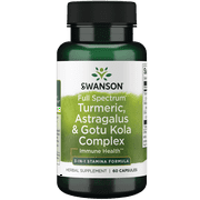 Swanson Full Spectrum Turmeric, Astragalus and Gotu Kola Complex 60 Capsules