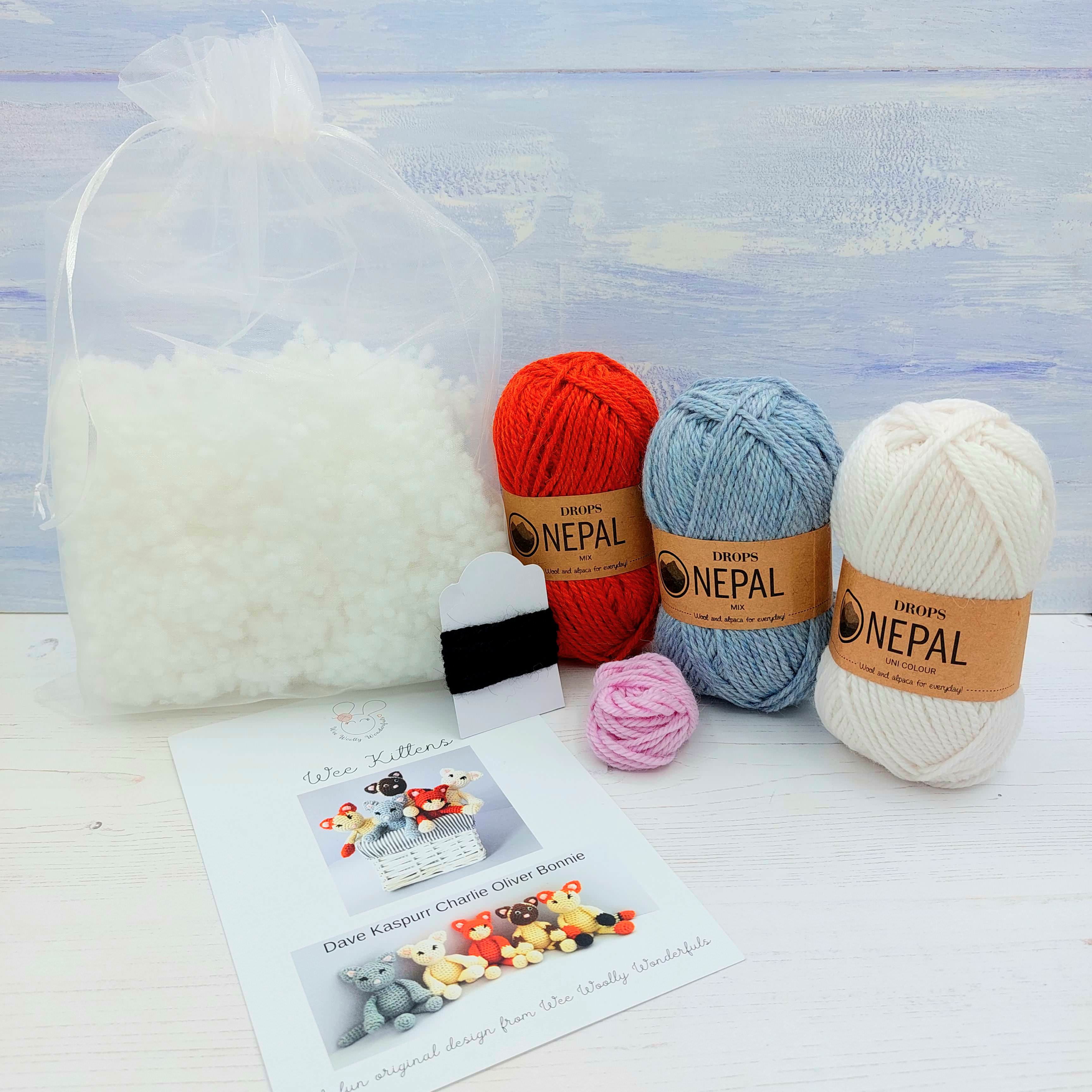 Crochet Kit - Kittens Amigurumi Crochet Materials and Pattern
