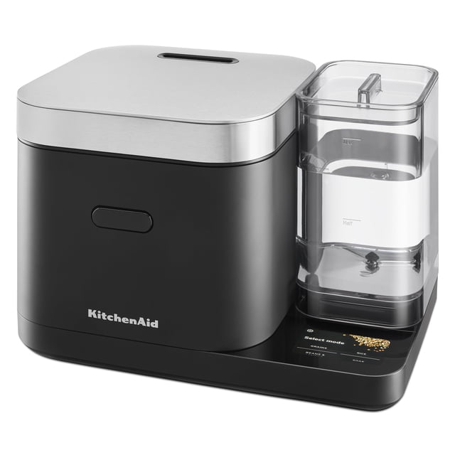 KitchenAid KGC3155, olla de grano y arroz, 8 tazas con escala integrada de detección automática + tanque de agua, negro mate