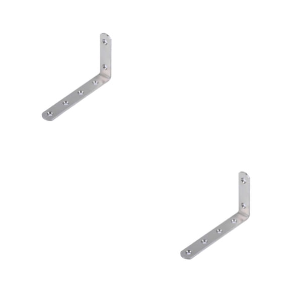 Cateissary 4 Uds soporte L soportes de esquina estante de soporte de acero inoxidable acabado cepillado muebles Hardware Rack 12575203mm 125*75*20*3mm 2Conjunto