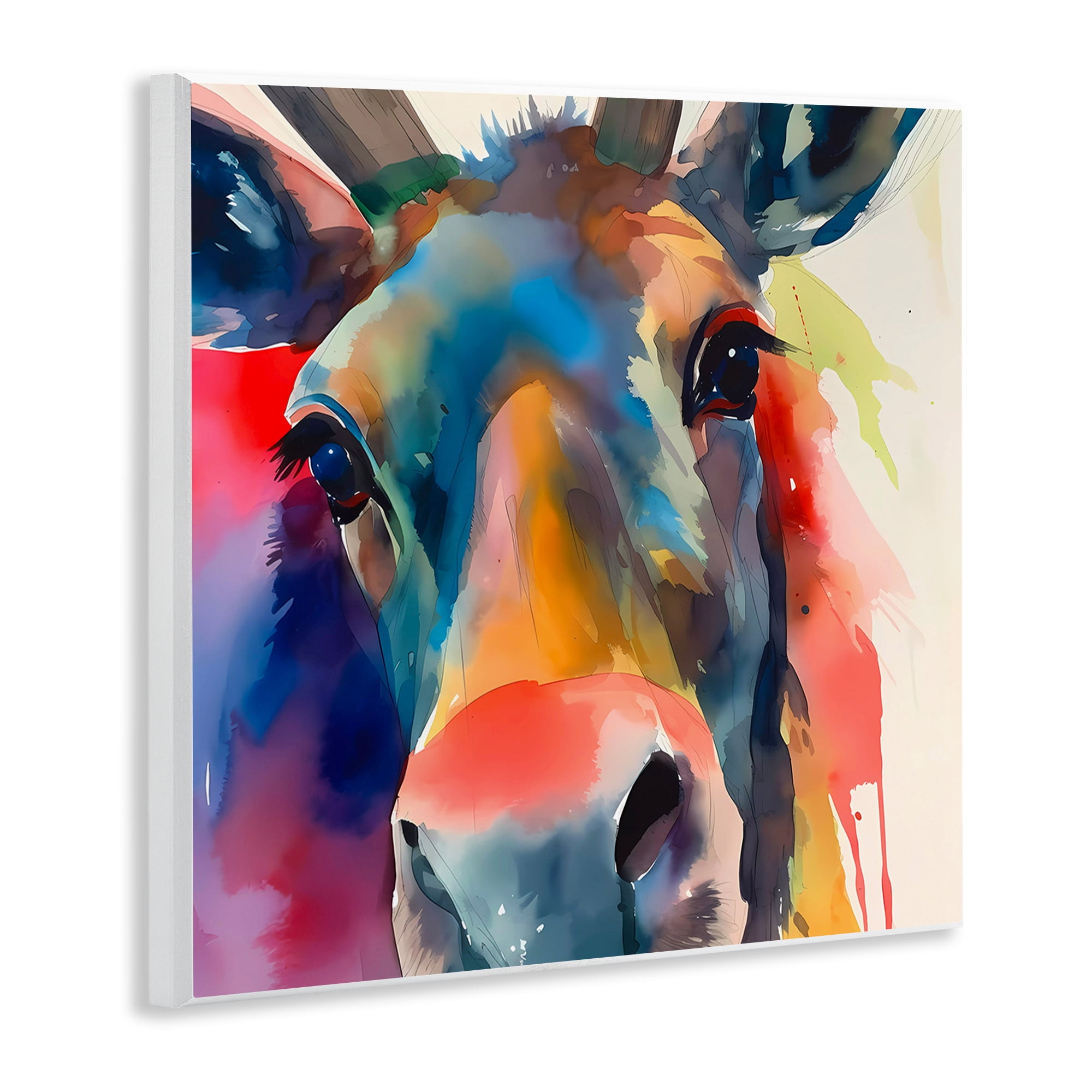 Stupell Industries Modern Close Up Horse Animals & Insects Painting Unframed Art Print Wall Art, 12 x 12