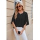 thumbnail image 5 of Blusa de mujer, elegante escote en V, mangas 3/4, blusas casuales, tops tipo túnica, 5 of 8