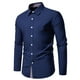 thumbnail image 1 of Blusa y camisa de manga larga con cuello vuelto para hombre, informal, con botones y retazos, de poliéster., 1 of 8