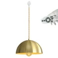 thumbnail image 1 of FSLiving H-Type Track Pendant Light with Remote Control Copper Dome Shade Nordic Style Industrial Factory Pendant Lamp Track Lighting with Smart Edison Bulbs Timer for Kitchen Island - 1 Pack, 1 of 7