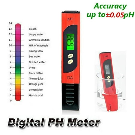 di gital pH Meter , Auto Calibration Button, with ATC, 0.00-14.00 pH Measurement Range Portable High Precision Pen Type di gital PH Meter Multimeter Tester Hydro