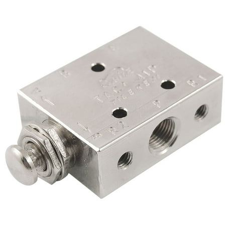 - Unique Bargains Unique Bargains TAC2-41P 2 Position 3 Way Spring Return Push Button Valve New