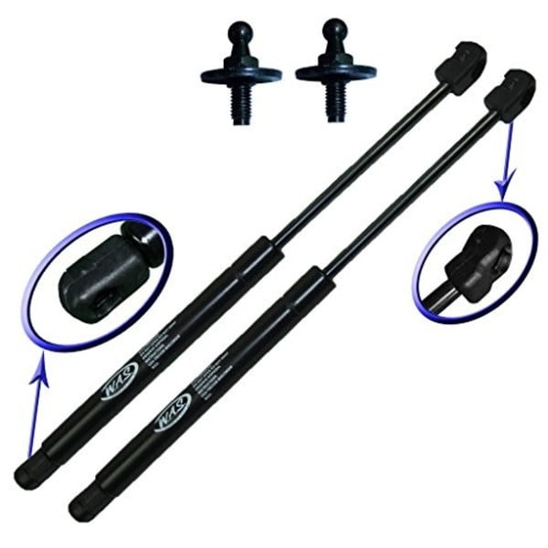 Two Front Hood Gas Charged Lift Supports with 2 Mounting Studs for 2005