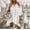 White, variant on Women Hollow Out Eyelet Button Down Lapel V Neck Long Sleeve Ruffle Flowy Solid Oversized Loose Shirt Dress White 2XL
