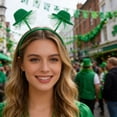 thumbnail image 5 of QuanTara St. Patrick's Day Shamrock Headband, Green Irish Festival Party Headwear with Clover Design, Carnival Party Props for Adults & Kids, Elastic Unisex Headband, 5 of 6