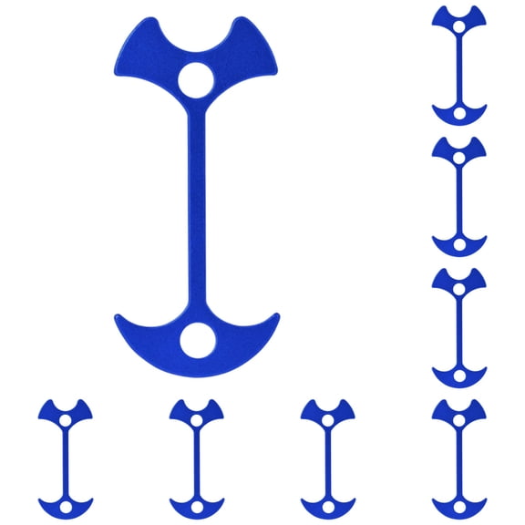 Multi-Functional Fishbone Shaped Tent Stakes, Extendable Ground Anchors with Rope Buckle, No-Drill Aluminum Canopy Nails for Decks, Platforms, and Balconies, Windproof Camping Pegs,Blue 10 Pcs