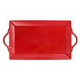 thumbnail image 2 of 10 Strawberry Street Beaded Leaves Handled Serving Tray, Red, Set of 2, 2 of 4