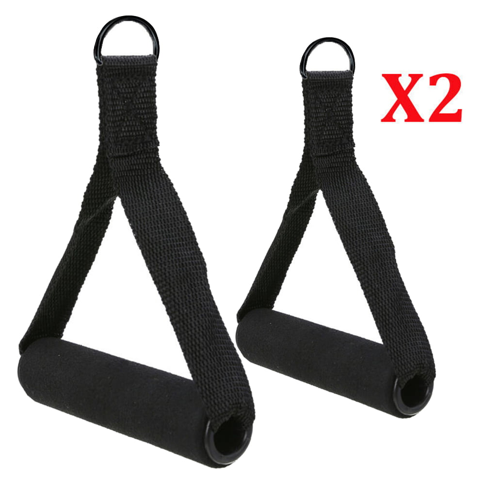 2x Tricep Rope Handle Cable Bar Attachment Resistance Exercise Home Gym Training 