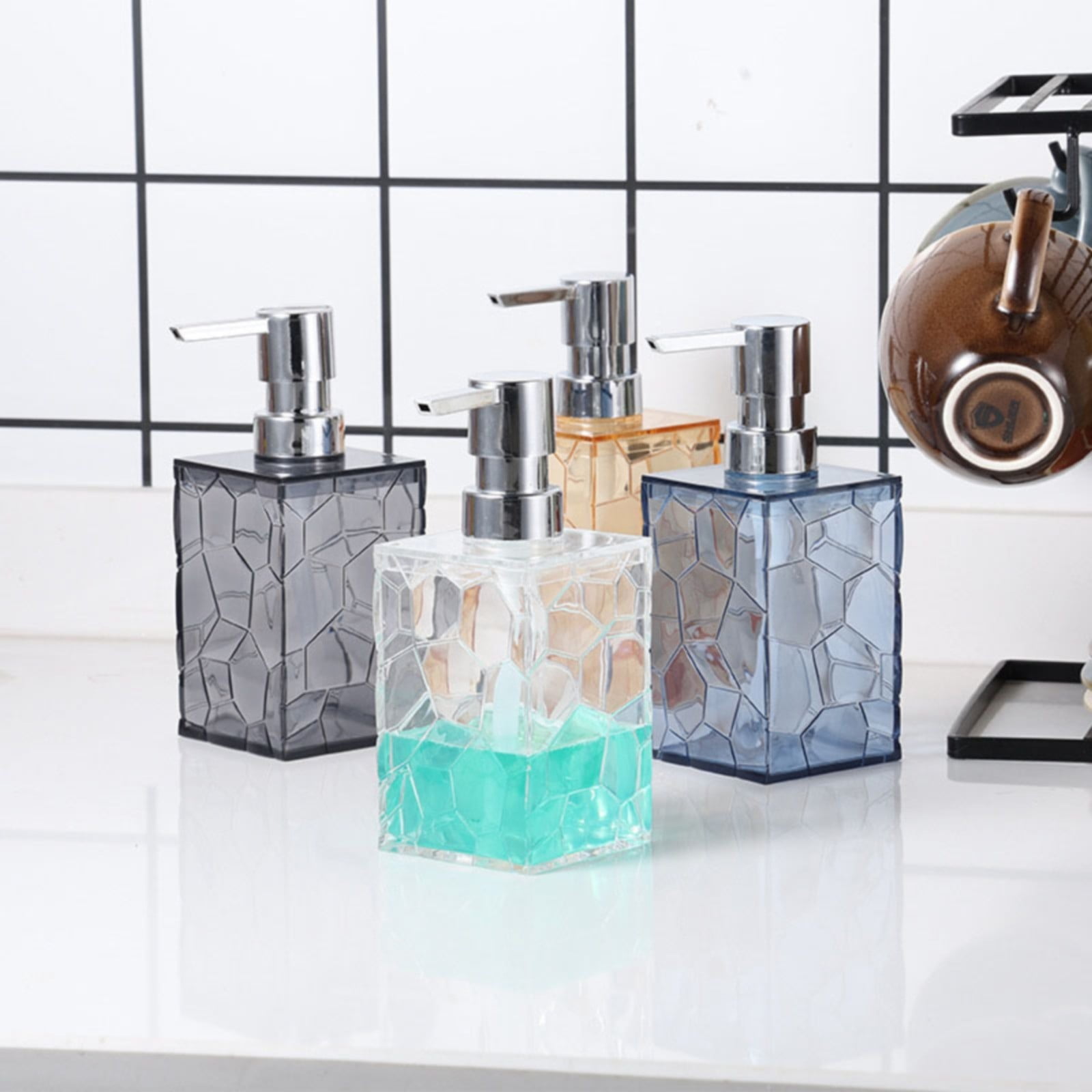 Foldable And Dustpan Set 2 Pack Proof Clear Soap Dispenser Acrylic Plastic Hand Soap Lotion Dispenser Set For Bathroom Decor Kitchen College Dorm
